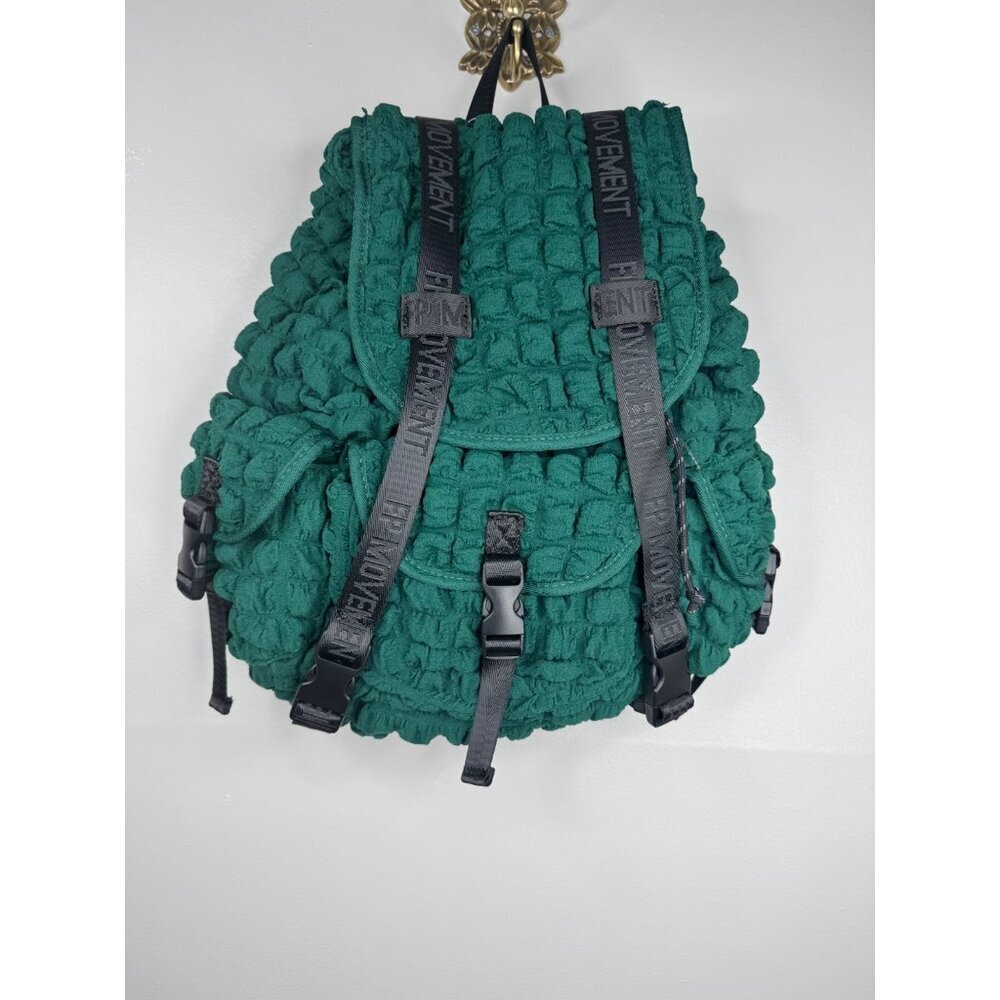 Free People Pucker Up Backpack Forest Green NWT - Picture 3 of 5